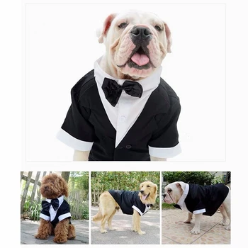 

Formal Dog Clothes Wedding Pet Suit Costume Tuxedo Bow Tie Clothes For Small Medium Large Dogs Pug Doberman Teddy Bulldog SCC03