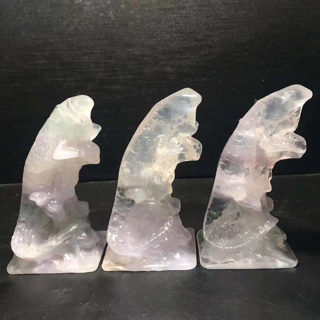 Wholesale Customized Crystal Gemstone High Quality Rainbow Fluorite Hand Carved Lizard For Gift YHM | Дом и сад