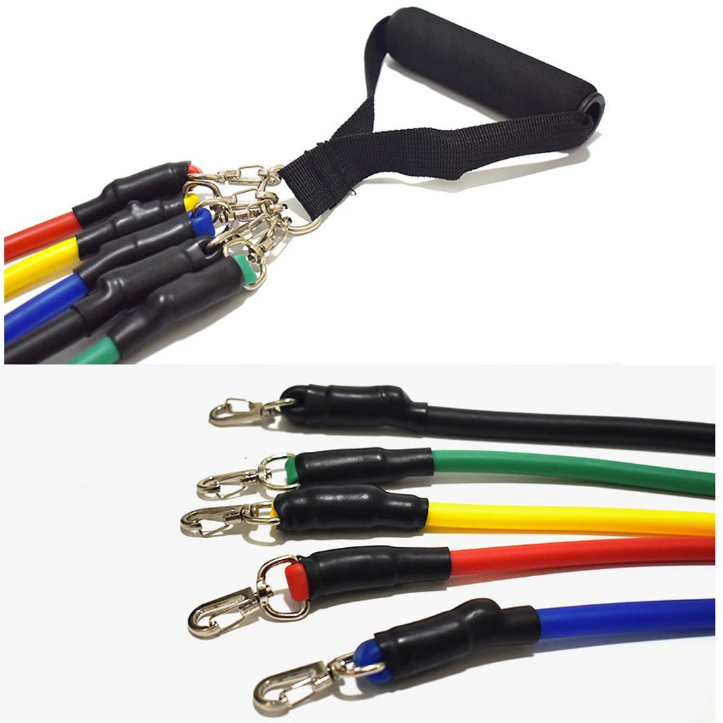11 Pieces Resistance Bands Set with Foam Handles Workout Bands Kit Gym Fitness Equipments Resistance Bands