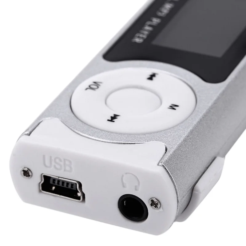 Мини клип ЖК-экран MP3 медиаплеер Поддержка 16 Гб externa Micro SD для MP3/WMA Компактный и стильный с блестящим