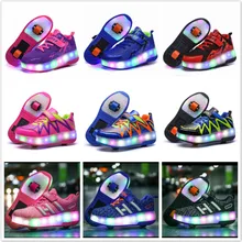 Детские светящиеся кроссовки с колесиками для девочек и мальчиков, Jazzy светодиодный свет, роликовые скейты, Спортивная светящаяся обувь, детская спортивная обувь