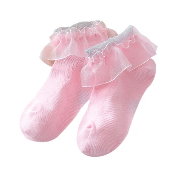 

Girls Spring Autumn Sweet Cotton Short Tube Lace Latin Dancing Princess Socks Short Socks