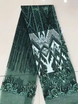 

embroiderd lace fabric David-9.3602 with sequins beautiful Nigerian sequins lace fabric for party dress