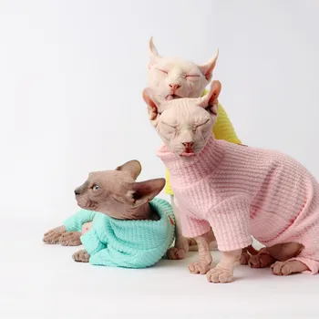 

Hairless Cat Clothing Sphinx Clothes for Pet Elastic Fiber Winter Four Legged Shirt