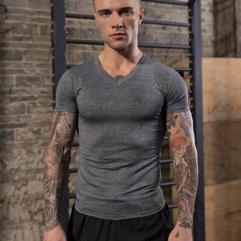 Быстросохнущая Мужская рубашка Рашгард спортивные топы футболки для занятий