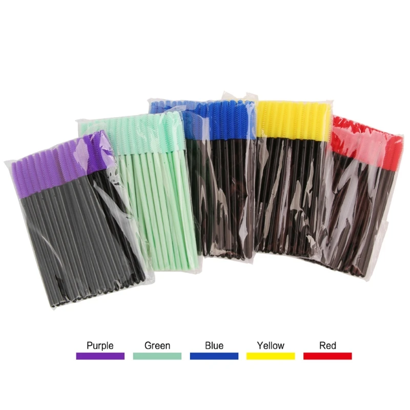 50pcs Silicone Disposable Mascara Wands Eyelash Brushes Extention Makeup Tool 2