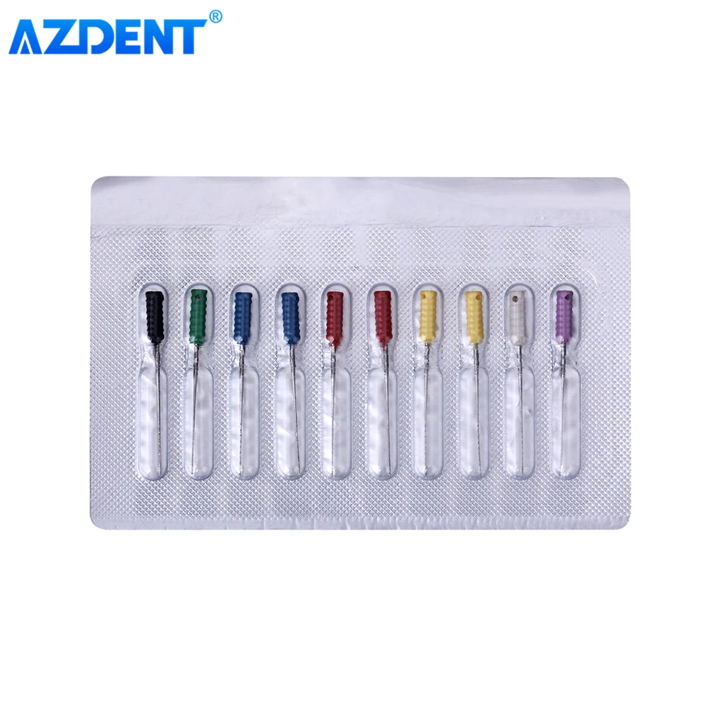 AZDENT Dental endodoncia Canal de raíz de púas aborda mano usar archivos 25mm 10 unids/pack