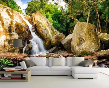 

CJSIR Custom Wallpaper Beautiful Waterfall Landscape Flowing Water Fantasy Forest Tv Backdrop Walls Murals 3d Wallpaper Decors