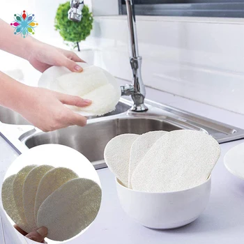 

1 Pieces Natural Loofah Sponge Kitchen Cleaning Scouring Pad Oil-free W118