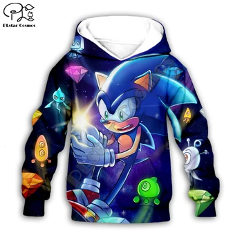 

Kids anime Super Sonic astronaut print baby 3d galaxy Hoodie Cartoon The Hedgehog Sweatshirt Boys Child zipper coat shirt pants