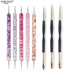 Professional Nail Art Brush Set for Painting, Drawing, and Manicure Design (Black and gold)