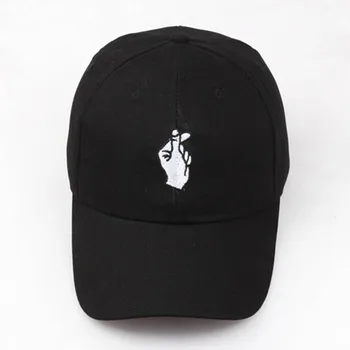 

Newly Fashion Summer Korean Baseball Cap Cotton Adjustable Sun Hat Men And Women Hip Hop Caps Finger Gesture Snapback Hats CLA88