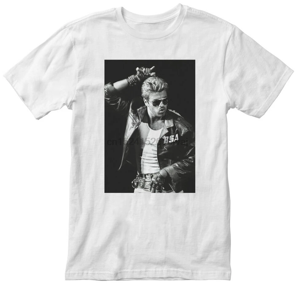Мужская белая футболка с рисунком Джордж Майкл БСА Размеры S и M L XL 2XL 3XL 4XL 5XL |