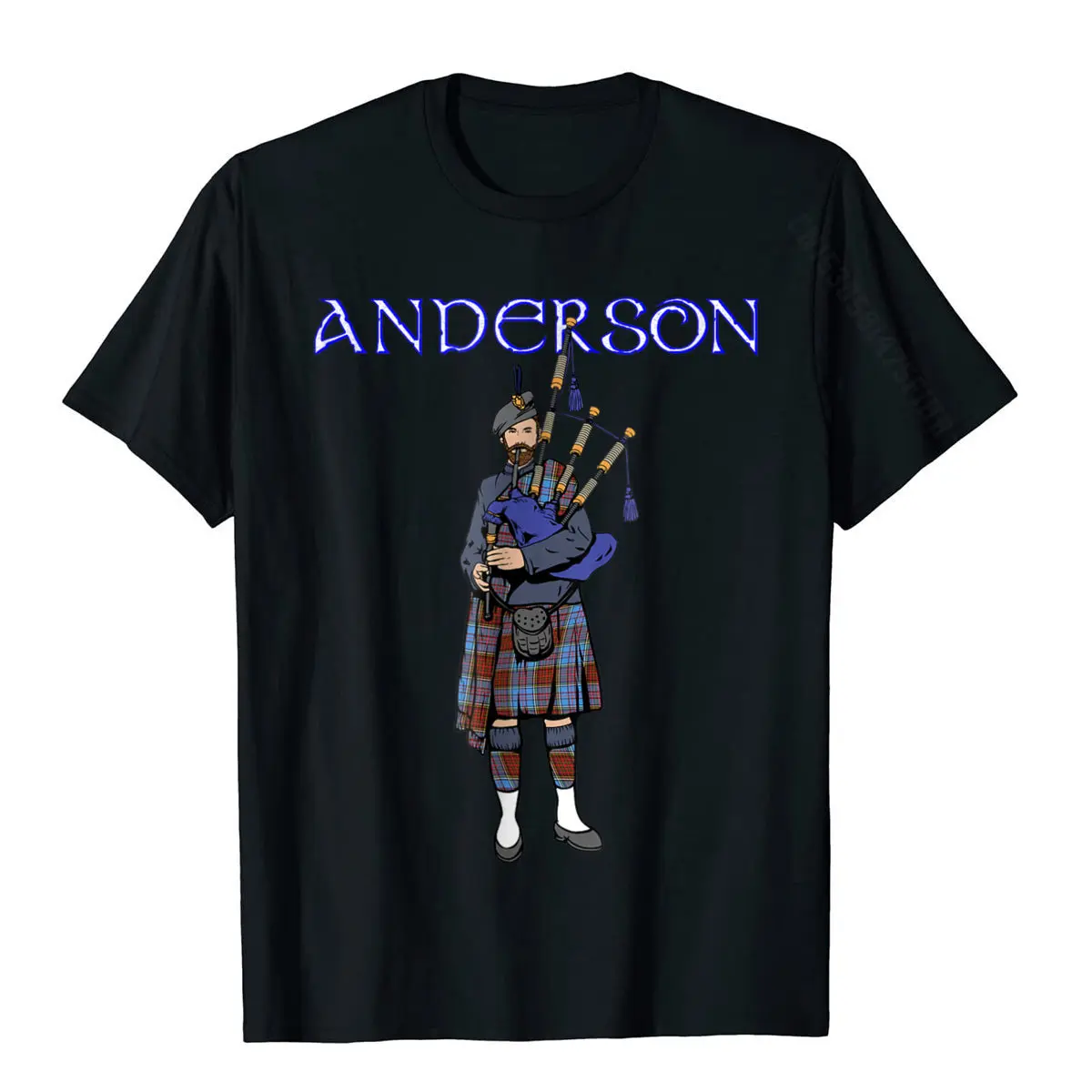 T-Shirt Scozia Anderson Clan Scozzese Piper Tartan Kilt Street Tees Per Uomo Magliette In Cotone Popolari Party