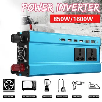 

Solar Power Inverter Car Inverter High Performance Auto Inverter Transformer LED 1600W Peak Converter Portable
