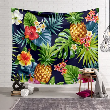 

New Products Hot Selling "Pineapple Palm Leaf Digital Printing Tapestry Hanging from a Printed Free Design