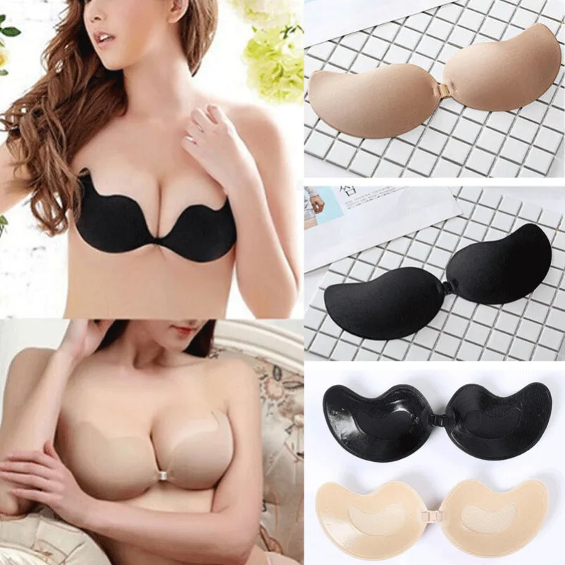 

Sexy Women Bra Stick on Strapless Push Up Backless Gel Silicone Adhesive Invisible Bra Underwear Tube Top