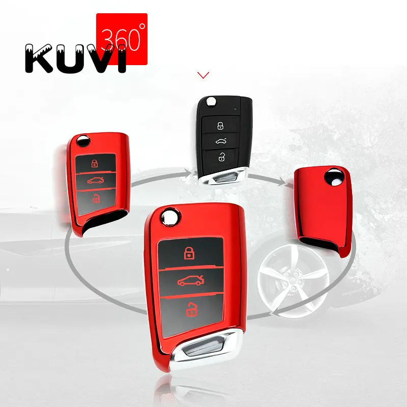 Чехол для ключей брелок для Volkswagen VW Golf 7 GTI R MK7 Tiguan для Skoda Octavia A7 для Seat Leon Ibiza Key Cover