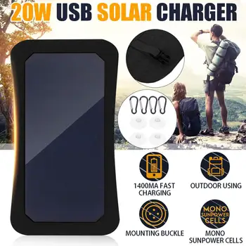 

20W SunPower Waterproof Solar Panels Outdoor Solar Panels with USB Port for Power Bank/Mobile Phone Charging 315x175x45mm