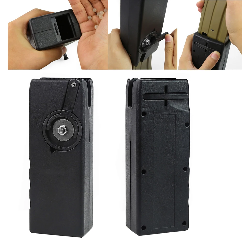 

WoSporT Paintball Airsoft M4 BB Speed Loader 1000 Rounds Hand Crank Military Quick Loader Paintball Accessories