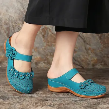 

Women's Sandals Shoes Ladies Girls Genuine Leather Ankle Hollow Round Toe Sandals Soft Sole Shoes Fashion Size Sandals Shoes