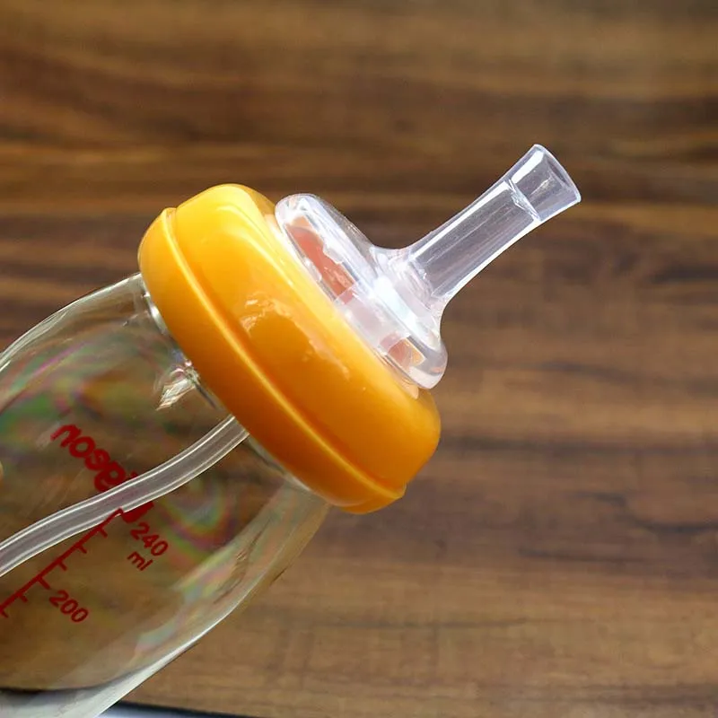 2Set Baby Bottle Straw Cup Straw Accessories Replacement Wide Mouth Caliber Silicone Feeding Accessories 3