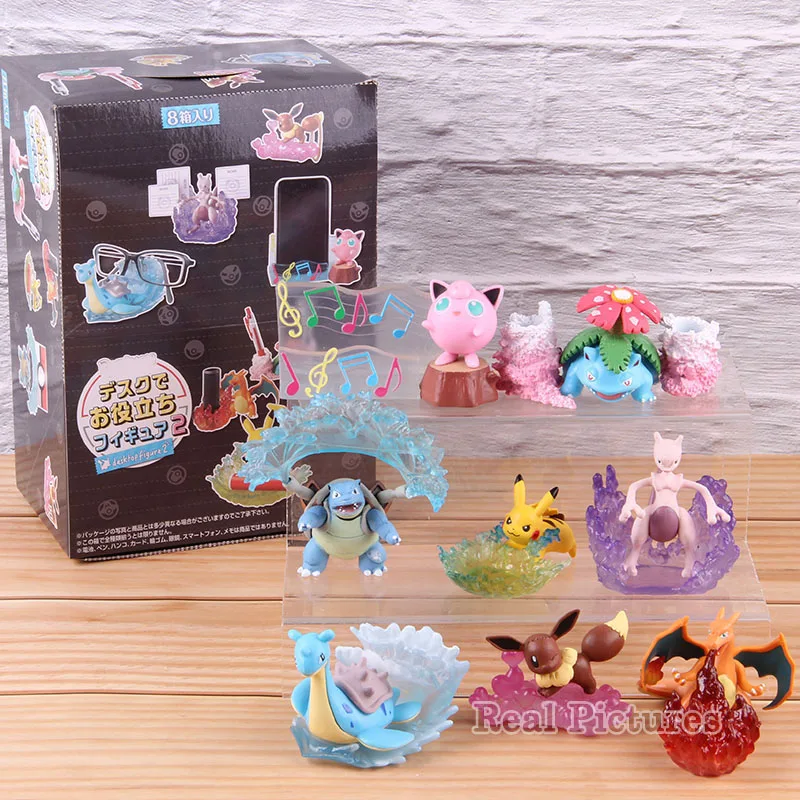 

Anime Cartoon Monsters Eevee Charizard Venusaur Blastoise Jigglypuff Lapras Mewtwo Action Figure Desktop Decoration Toy 8pcs/set