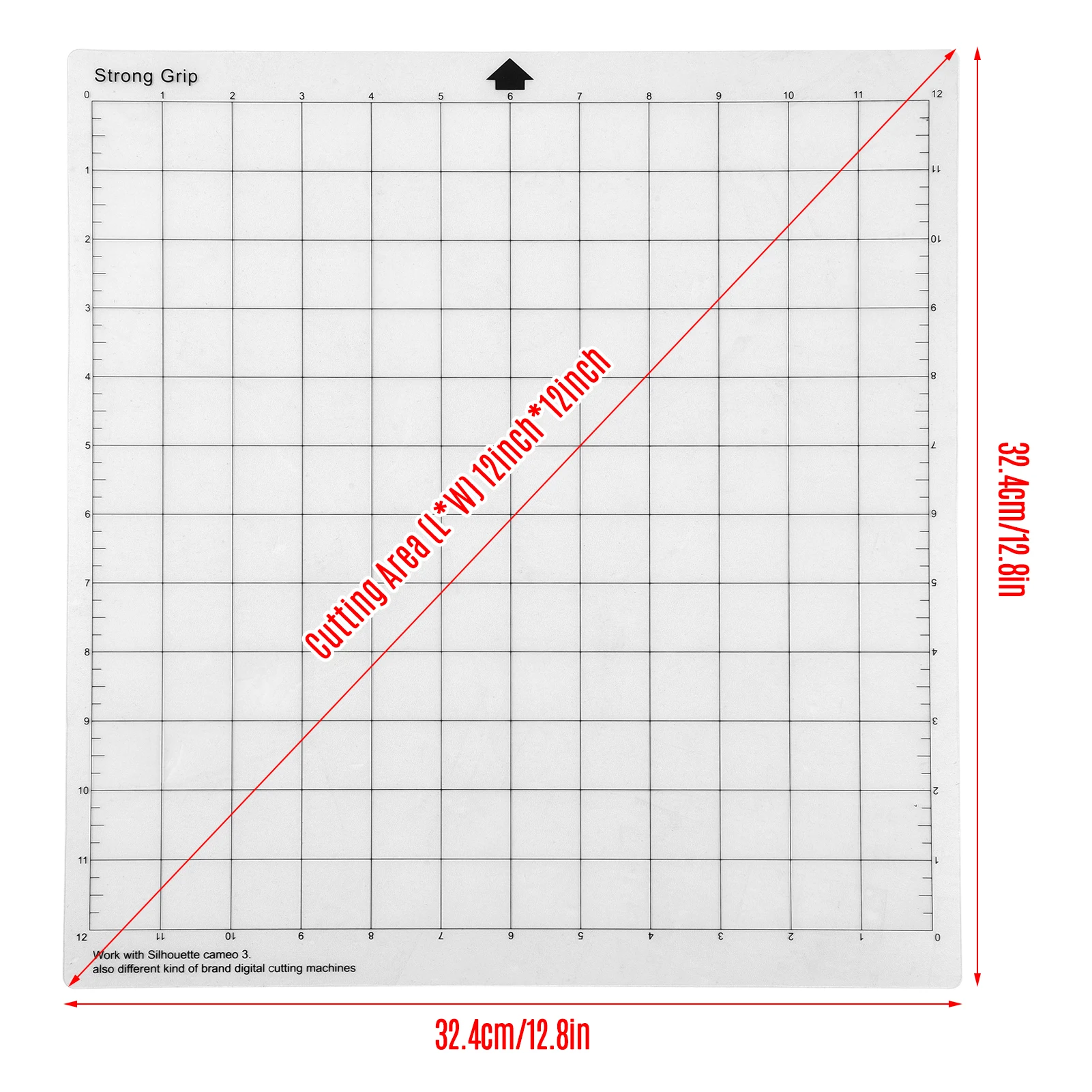 Cutting Mat 3/9/12pcs Replacement Transparent Adhesive Mat with Measuring Grid for Silhouette Cameo Plotter Machine