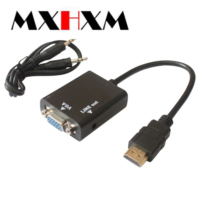 HD hdmi к vga линейный конвертер с Аудио hdmi к vga адаптер оголовье чип