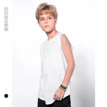 BC детская одежда | летние новые продукты Европа и Америка большой мальчик жилет классический сплошной цвет вырез лодочкой без рукавов детская Талия