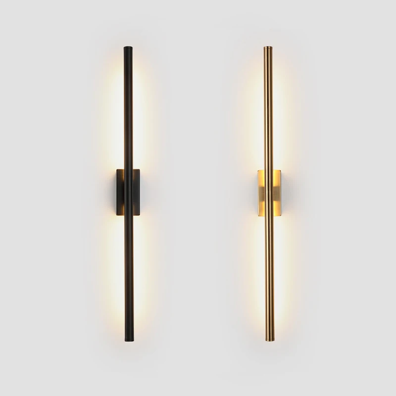 black. Details about   Up & down wall light double tube with LED technology mat gold 
