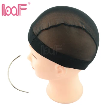 

LOOF 1pc Breathable Wig Caps n Big C curved Needle 12pcs 9cm Tools Kits For Easy Making Wigs Elastic Dome Wig Mesh Cap