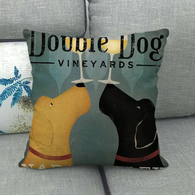 45 см* 45 см Золотая собака дизайн лен/хлопковая подушка для дивана Чехлы диванная подушка крышка декоративная подушка для дома - Цвет: 17