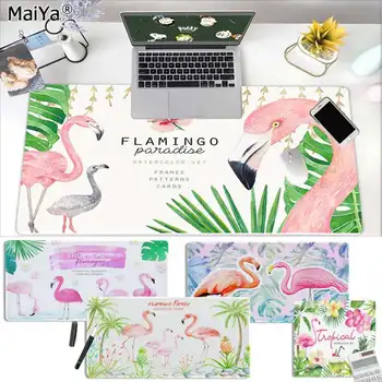 

Maiya Watercolor tropical Plant leaves flamingo Locking Edge Mouse Pad Game Speed/Control Version Large Gaming Mouse Pad