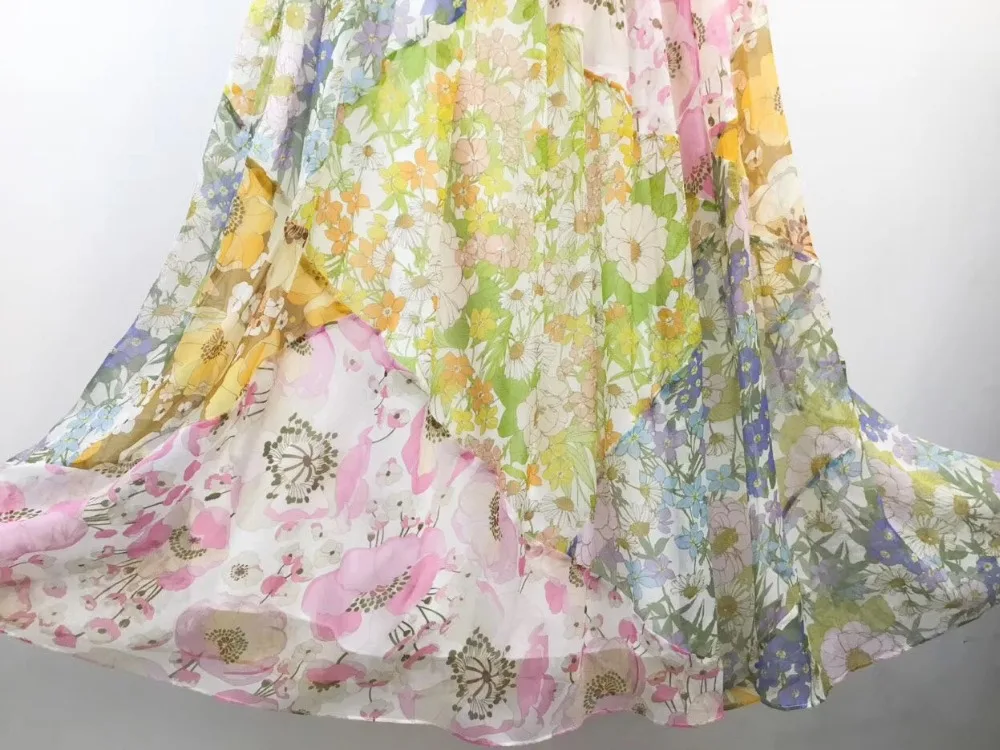 Женская шелковая Весенняя Новая модная рубашка с принтом и длинными рукавами+ шелковая юбка средней длины