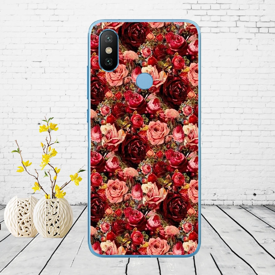 06DD красивый сад красные розы цветы Мягкий силиконовый чехол для Xiao mi Red mi 6 6a mi 8 a2 lite note 5 6 pro 7 Case
