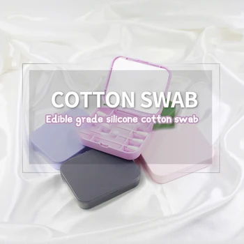 

NEW 5Colors Reusable Cotton Swab Ear Cleaning Cosmetic Silicone Buds Swabs Sticks Double-headed Recycling For Cleaning Makeup