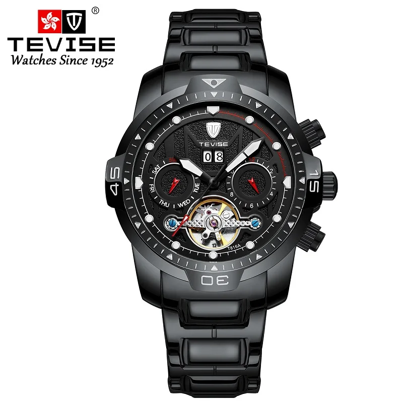 Big Man Watch TEVISE T816A Tourbillon Week Date Month Automatic Mechanical Wristwatch Luminous Hand Scale Watch Men Dropshipping (14)