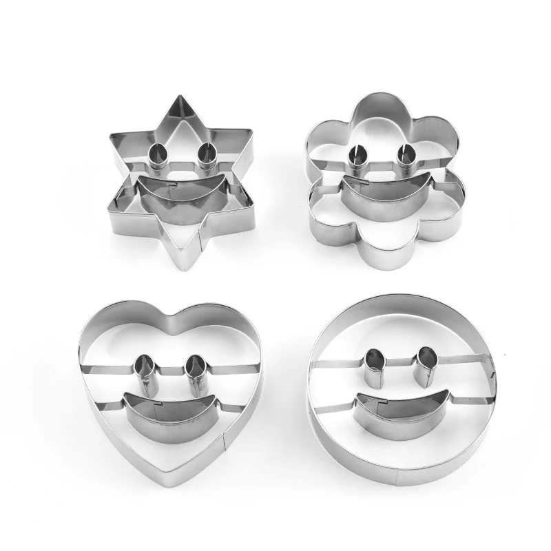 Smile Face Christmas kitchen Baking Tools Stainless Steel Cookie Mold 3D cake Creative Biscuits Cutting | Дом и сад