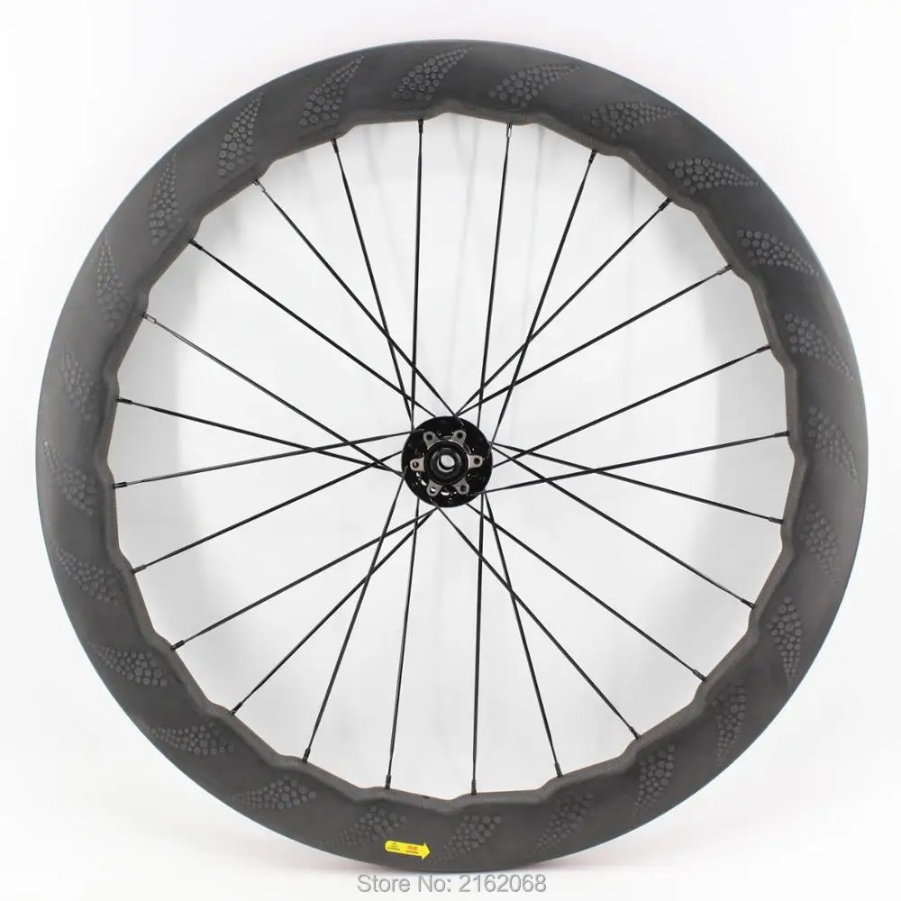 New 454 700C 58mm Road bike full carbon fibre dimpled clincher rims bicycle wheelset disc brake Thru Axle hubs 791/792 Free ship
