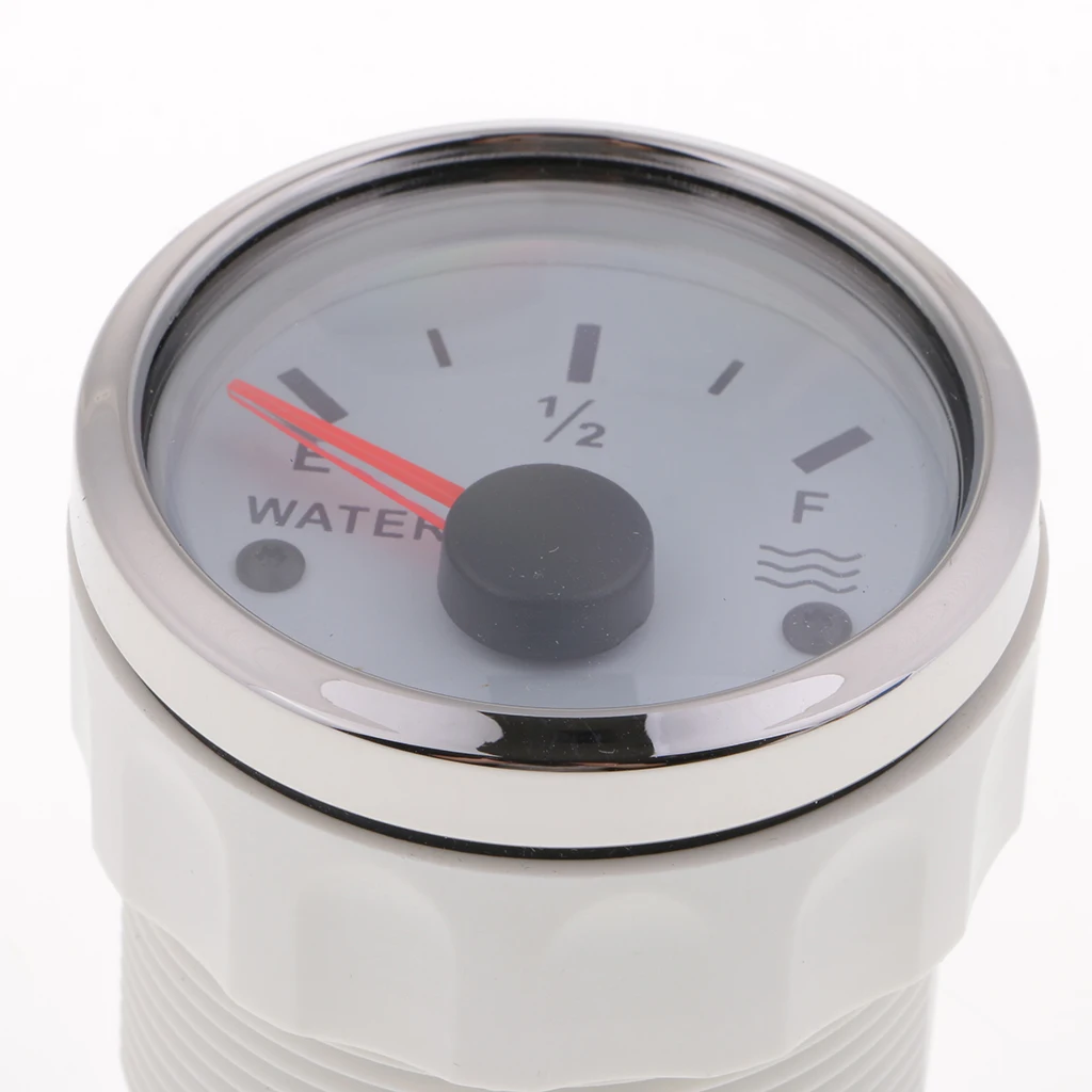 Marine Water Level Gauge - 240-33 OHMS - 12/24V - 52mm - White Bezel
