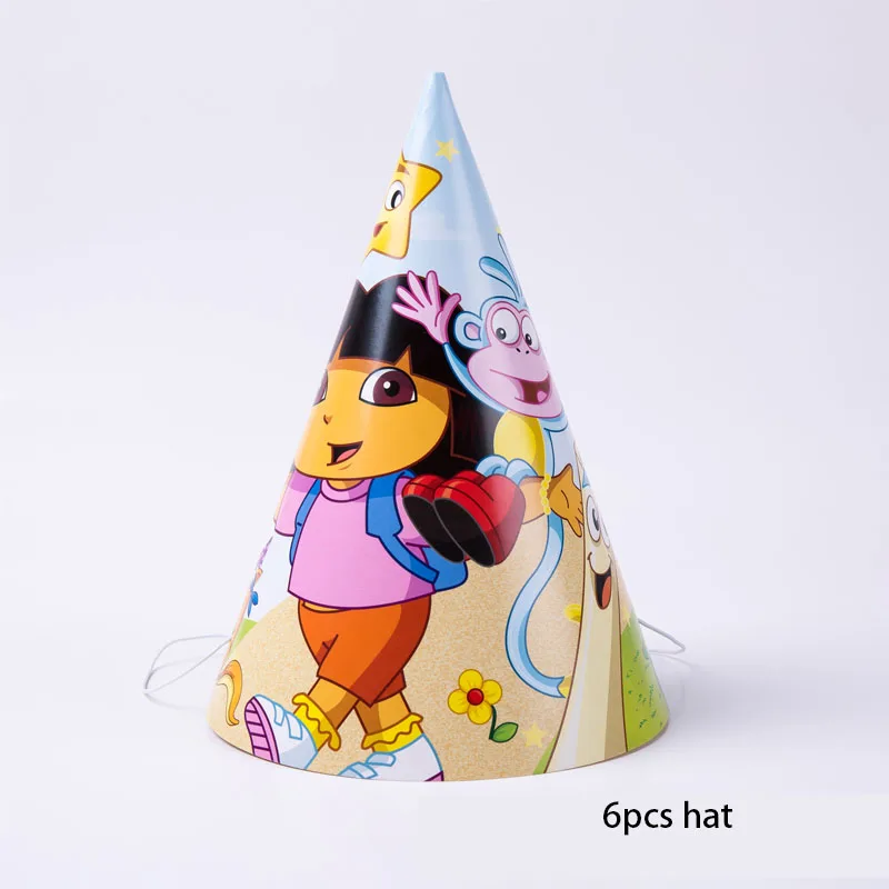 Cute Dora Birthday Party Supplies Kid Gift Baby Shower Cup Plate Hat Balloon Celebration Tableware Girl Faovr Party Decor