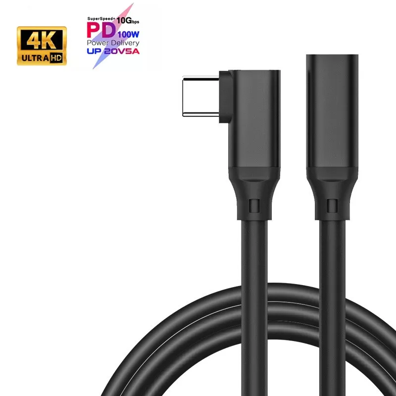 Elbow Usb C Extension Cable Type C Extender Cord Thunderbolt 3 For Nintendo Switch Macbook Pro