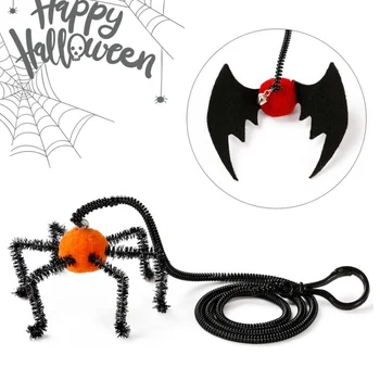 

Halloween Cat Kitten Toys Self-Entertain Toys Bat Spider Design Flying Finger Pet Toys Kitten Training Jumping
