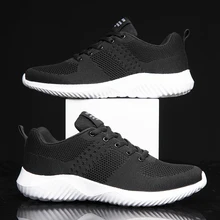 New Large Size 39-48 Men's Running Shoes Three-color Ultralight Sneakers Flying Woven Breathable Casual Sports Jogging Man Shoes