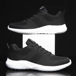 New Large Size 39-48 Men's Running Shoes Three-color Ultralight Sneakers Flying Woven Breathable Casual Sports Jogging Man Shoes