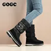 GOGC-Botas de invierno con piel para mujer, botas altas de invierno hasta la rodilla, para invierno, 9620 ► Foto 2/6