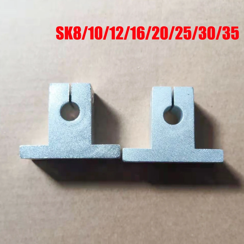 Hot 4pc SK8 SK10 SK12 SK16 SK20 SK25 SH8A 8mm linear ball bearing rail shaft Side Blocks support XYZ Table CNC 3D printer 4pcs sk8 sk10 sk12 sk16 sk20 sk25 sk30 sk35 linear bearing rail shaft support linear shaft linear rod cnc router 3d printer part