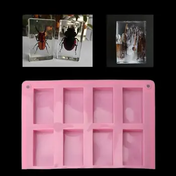 

8 Cavities Rectangle Cuboid Silicone Mold Soap Dried Flower Resin Mold DIY Making Tools