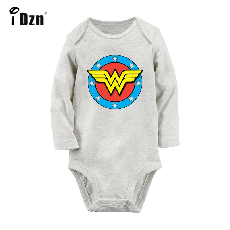 DC Diana Prince Wonder Woman/боди для новорожденных с изображением головы звезд; комбинезоны с длинными рукавами для малышей; одежда из хлопка - Цвет: JcBaby1194GC